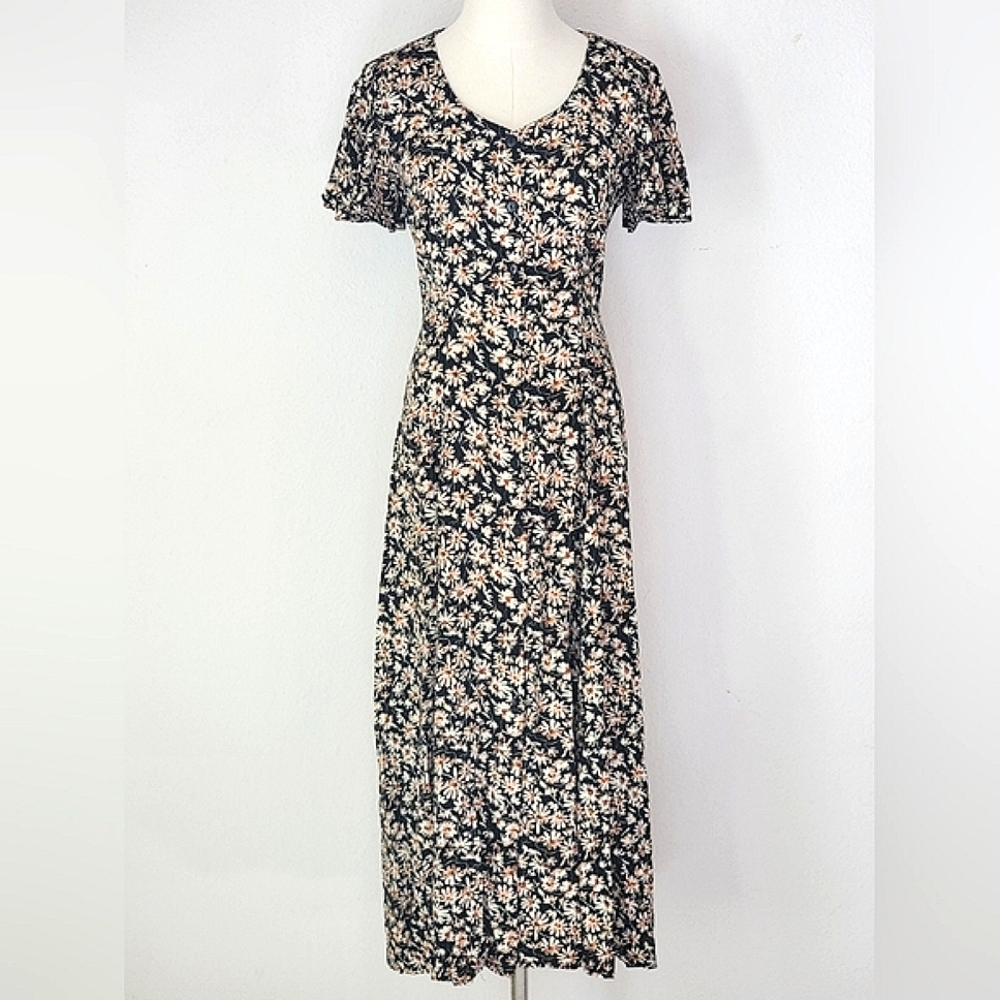 ⚜️VTG | Rampage Button Front Daisy Maxi Dress